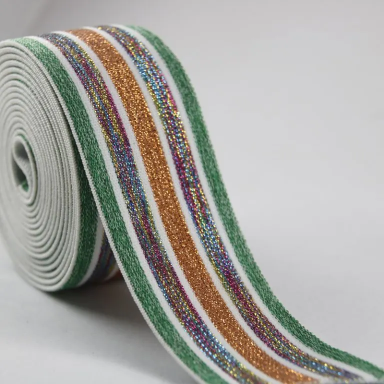 Striped Metallic Elastic Band