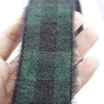 Faux Mink Velvet Plaid Jacquard Elastic Band – Green Base with Black Check (SKU-766)