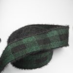 Faux Mink Velvet Plaid Jacquard Elastic Band – Green Base with Black Check (SKU-766)