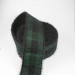 Faux Mink Velvet Plaid Jacquard Elastic Band – Green Base with Black Check (SKU-766)