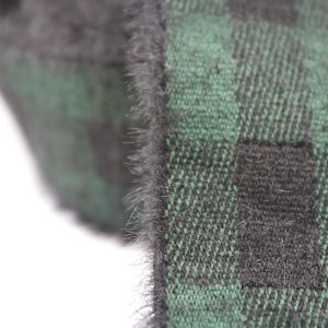 Faux Mink Velvet Plaid Jacquard Elastic Band – Green Base with Black Check (SKU-766)