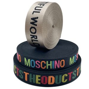 Custom Imitation Nylon Jacquard Webbing with Nylon-Like Appearance, 50% Lower Cost Than Nylon, High Tensile Strength and High Color Fastness